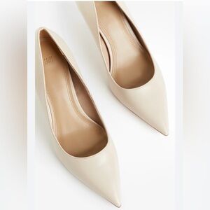 H&M Women's Elegant Cream Heels worn once, size 40 or 9 US.